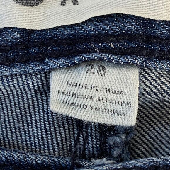 Roxy Contrast Denim Beaded Shorts Womens Size 28 Multicolor Frayed Hem Stripes - Picture 10 of 16